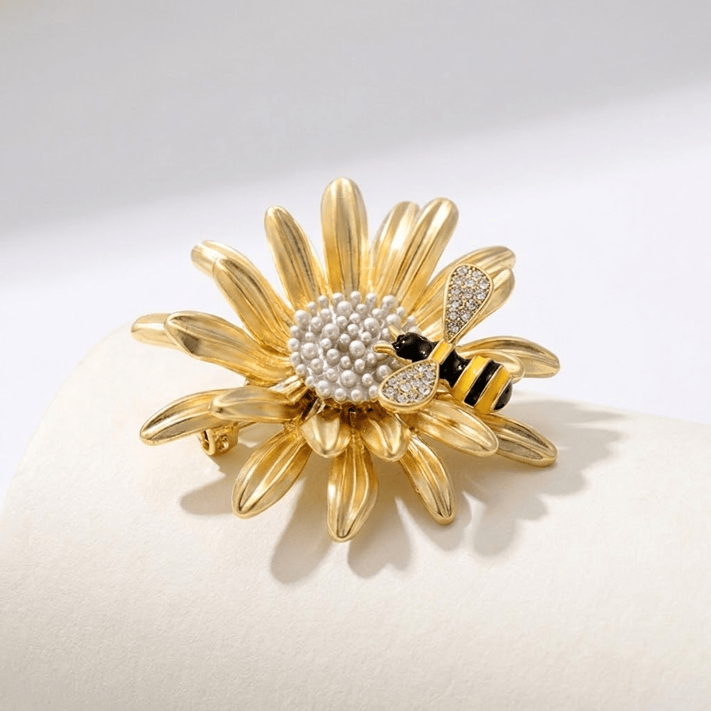 Elegant Artisan Gold Bee Brooch