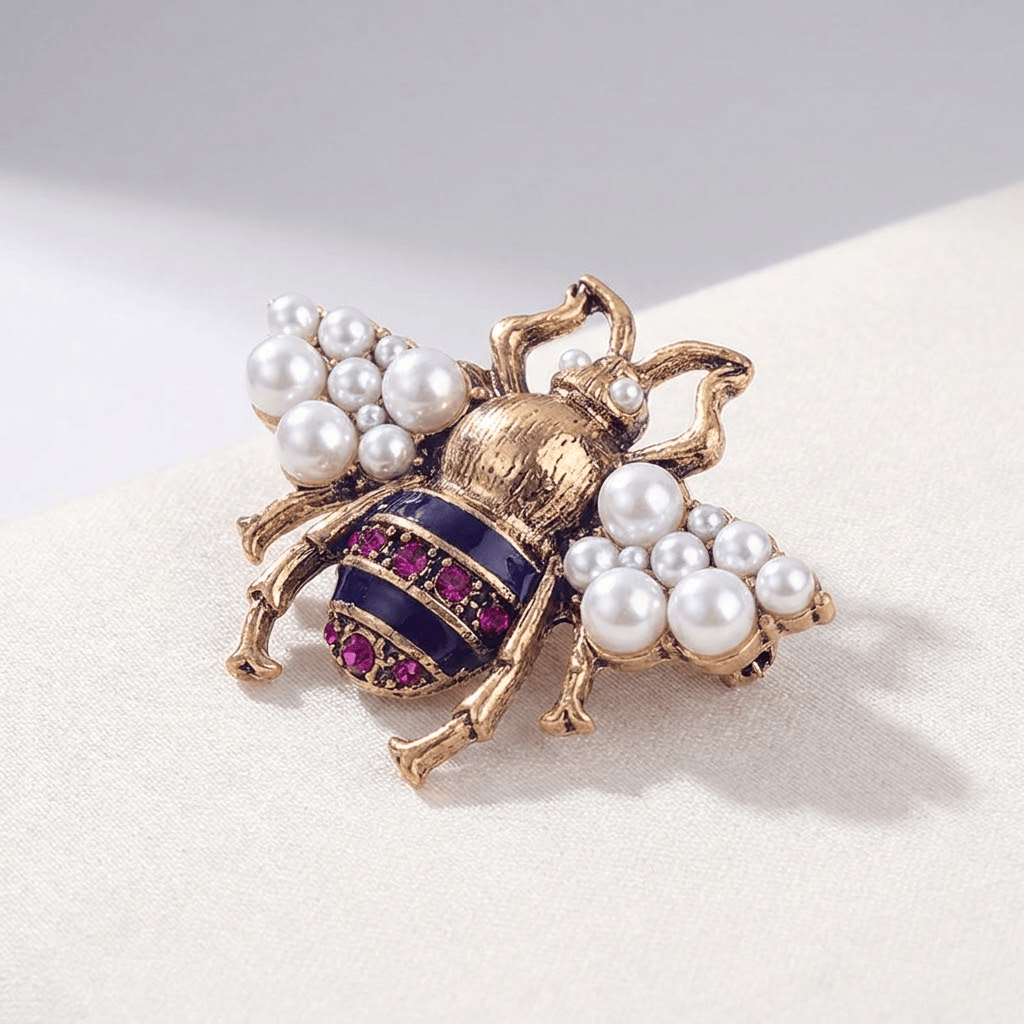 Elegant Gold Bee Brooch