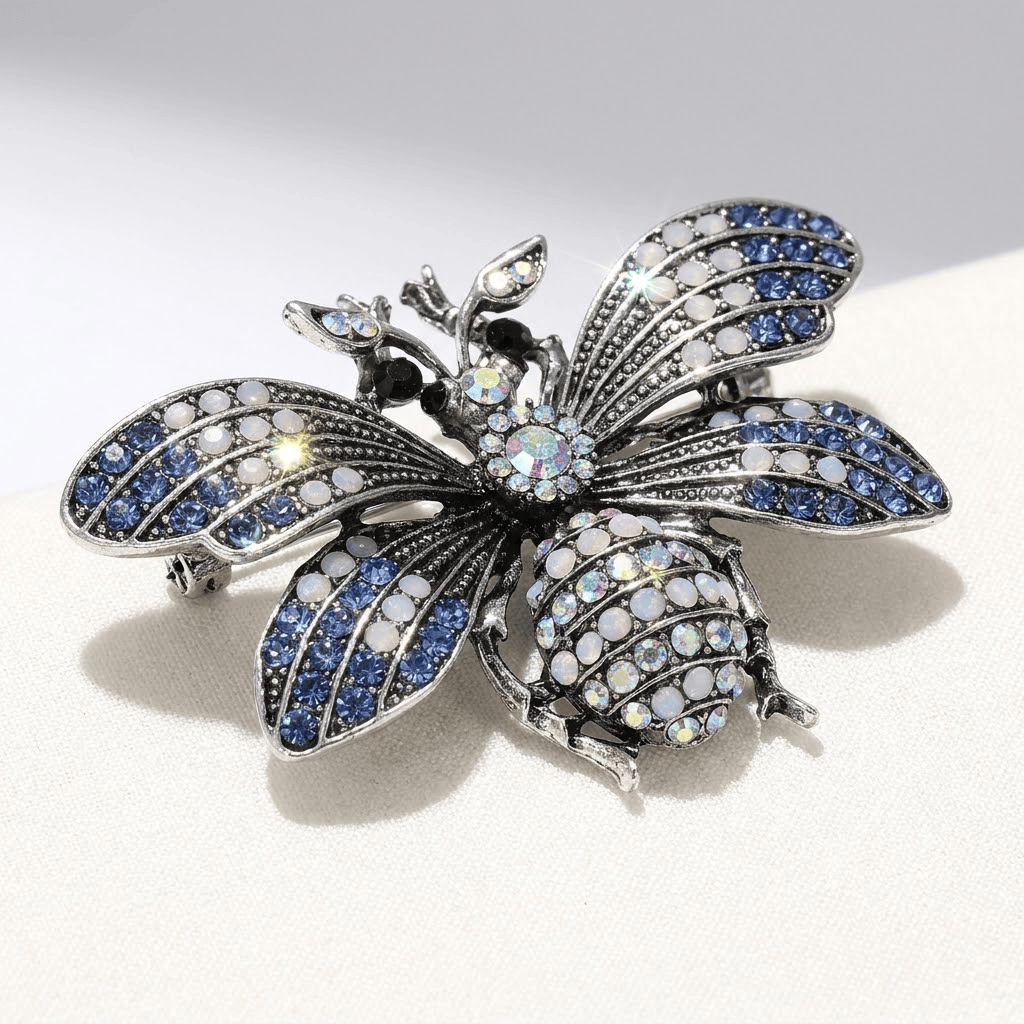 Elegant Royal Blue Gemstone Brooch