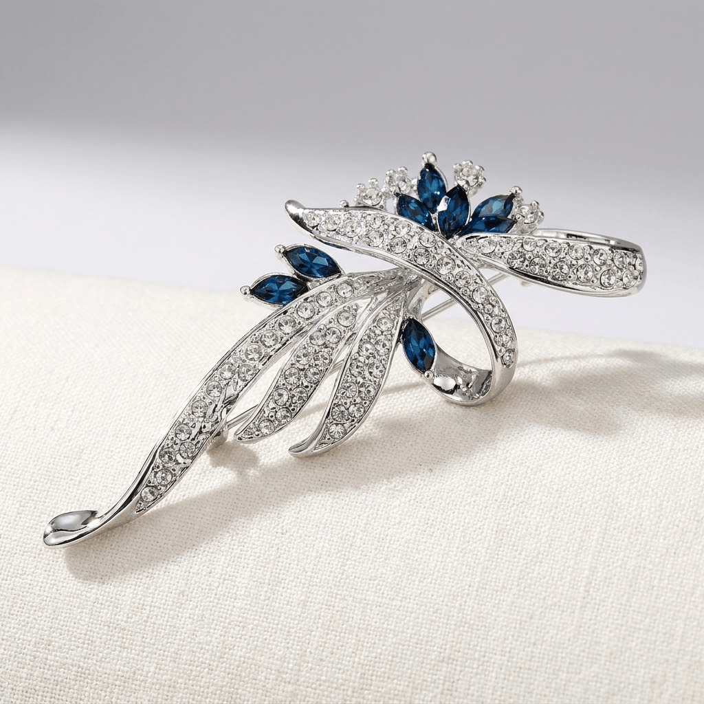 Elegant Sapphire Twisted Brooch