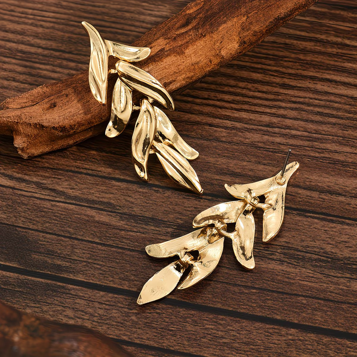 Gracefully Timeless Gold Leaf Earrings