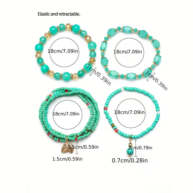 Elegant Crown Pearl Bracelet Set