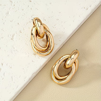 Gold Knotted Unique Earrings