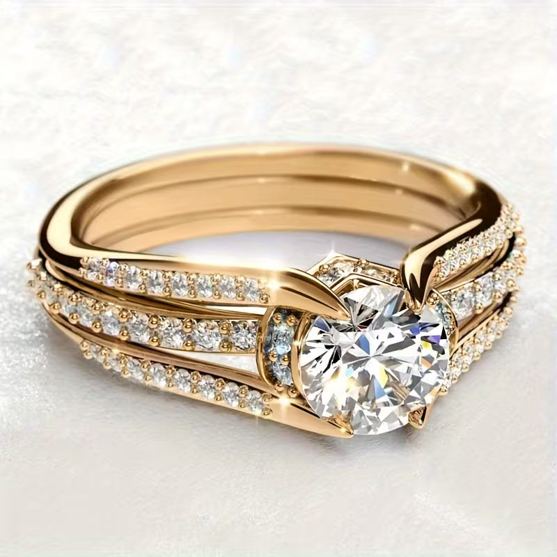 Elegant Vintage-Inspired Zirconia Statement Ring