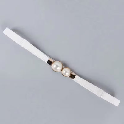 Elegant Double Pearl Stretch Buckle