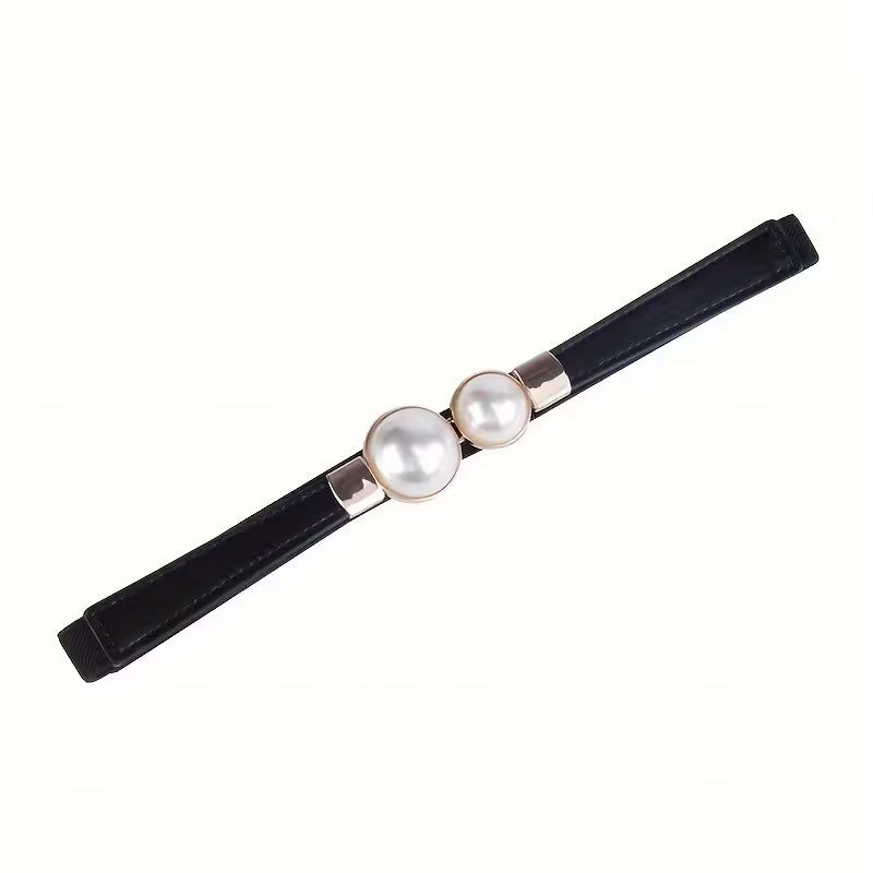 Elegant Double Pearl Stretch Buckle
