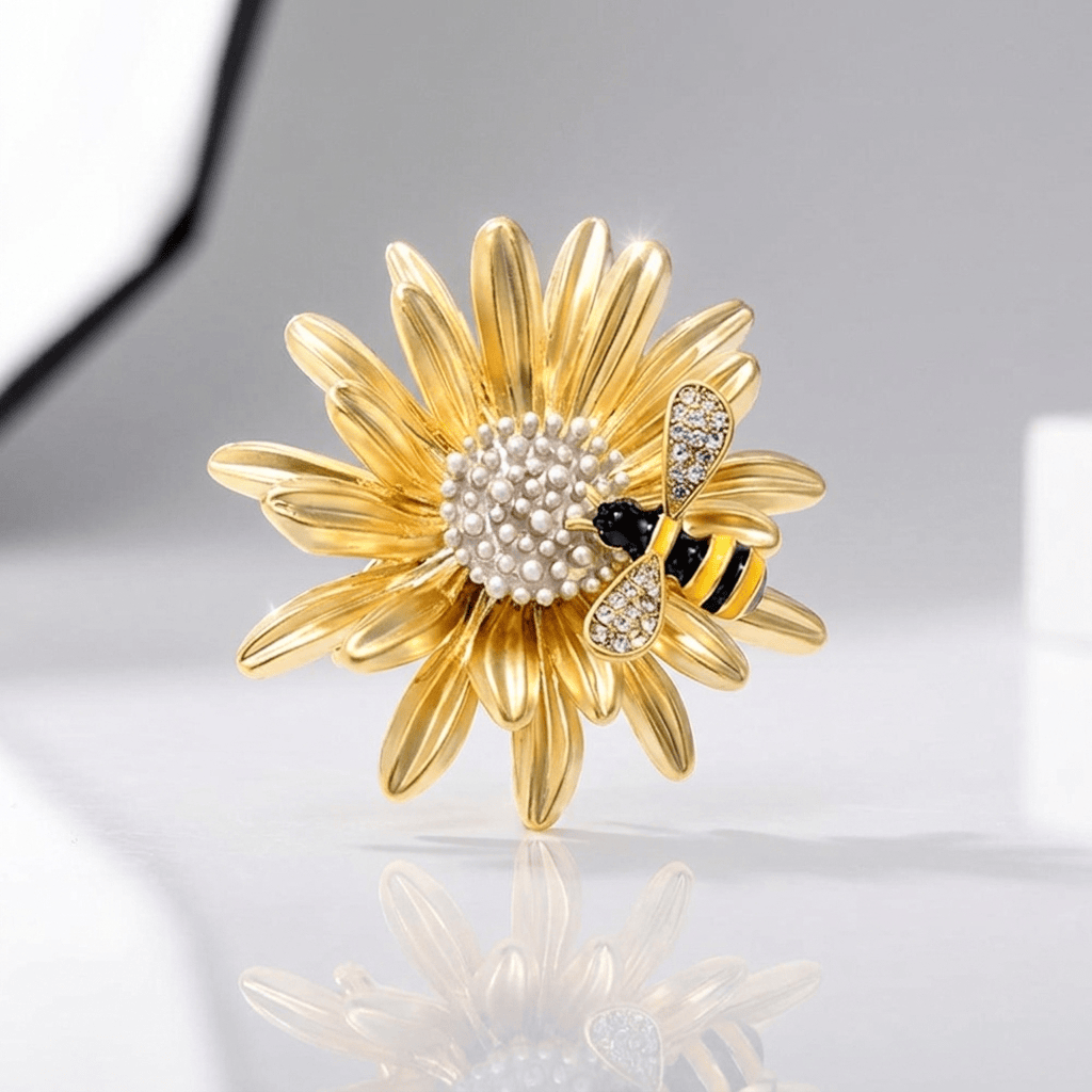 Elegant Artisan Gold Bee Brooch