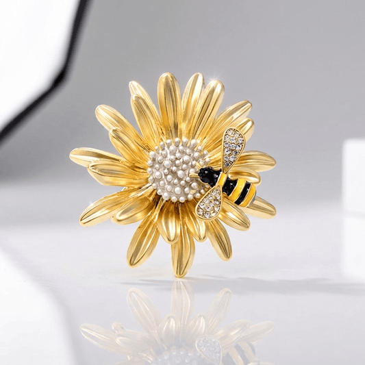 Elegant Artisan Gold Bee Brooch