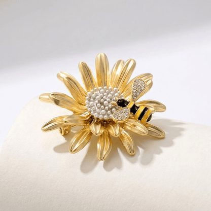 Elegant Artisan Gold Bee Brooch
