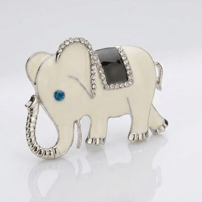 Elegant Blue Gemstone Elephant Brooch