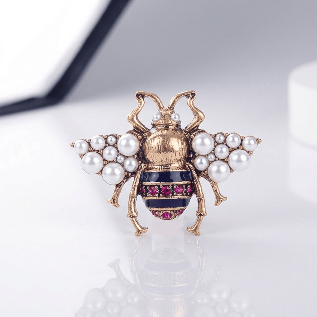 Elegant Gold Bee Brooch