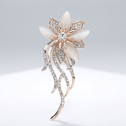 Elegant Floral Gold Brooch