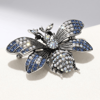 Elegant Royal Blue Gemstone Brooch
