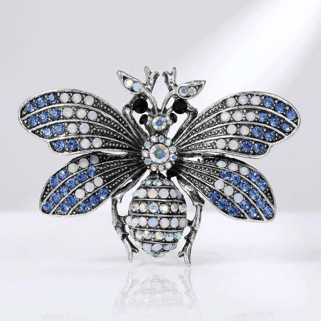 Elegant Royal Blue Gemstone Brooch
