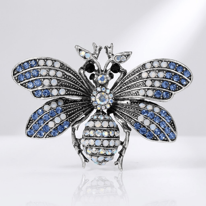 Elegant Royal Blue Gemstone Brooch