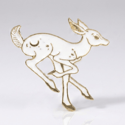 Elegant Artisan Fawn Gold Brooch