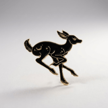 Elegant Artisan Fawn Gold Brooch
