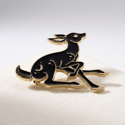 Elegant Artisan Fawn Gold Brooch