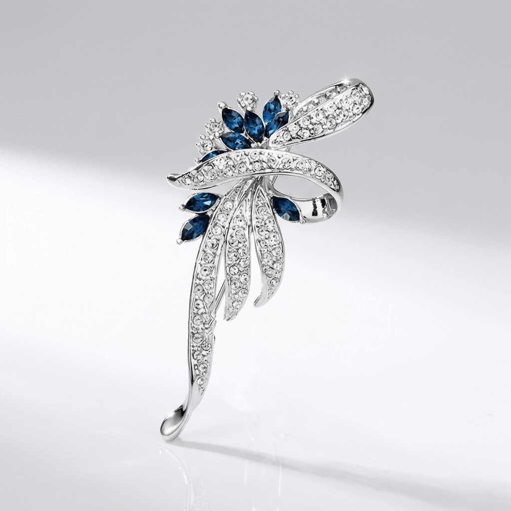 Elegant Sapphire Twisted Brooch