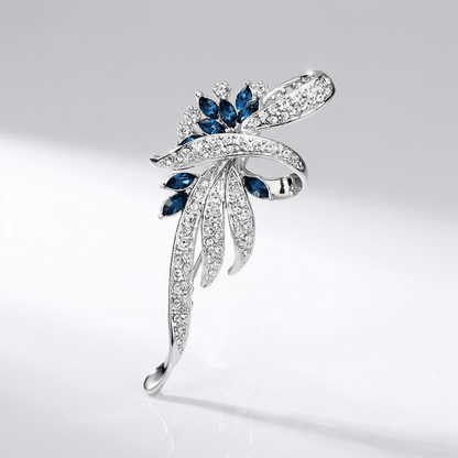 Elegant Sapphire Twisted Brooch
