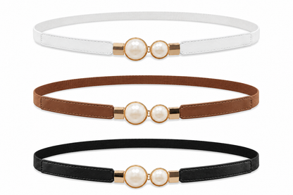Elegant Double Pearl Stretch Buckle