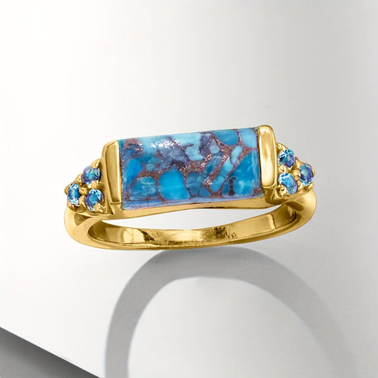 Bohemian Gold Turquoise Ring