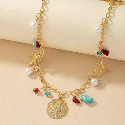 Coastal Pearl and Turquoise Bracelet