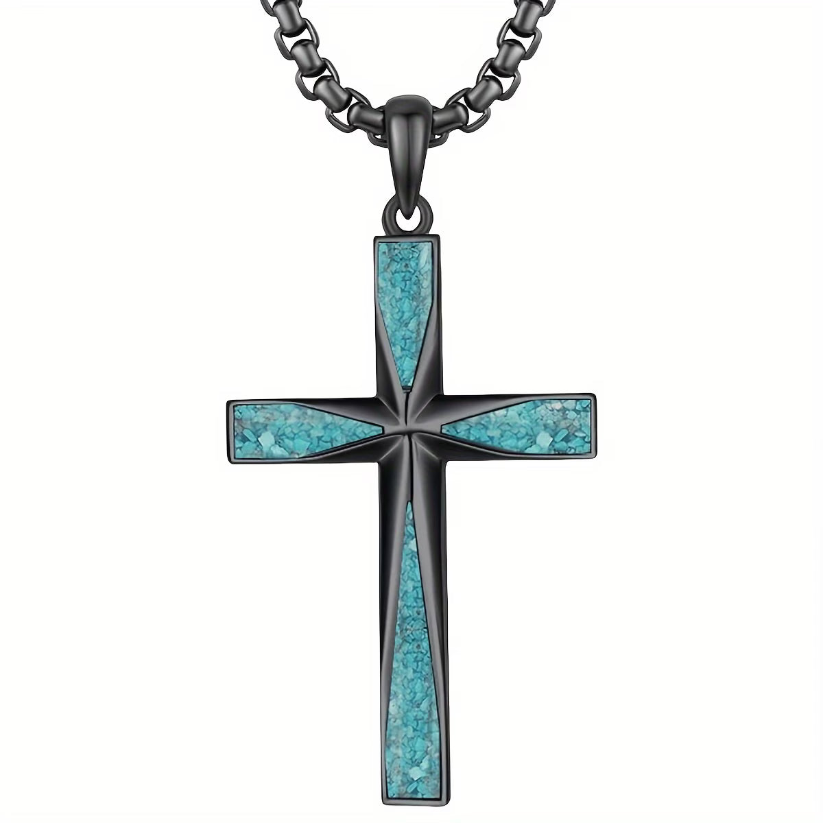 Heavenly Turquoise Cross Chain Necklace