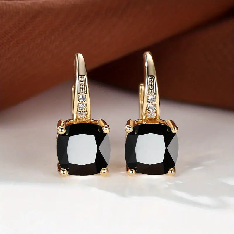 Gracious Gemstone Hoop Earrings