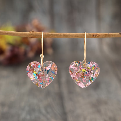 Elegant Gold Heart Drop Earrings