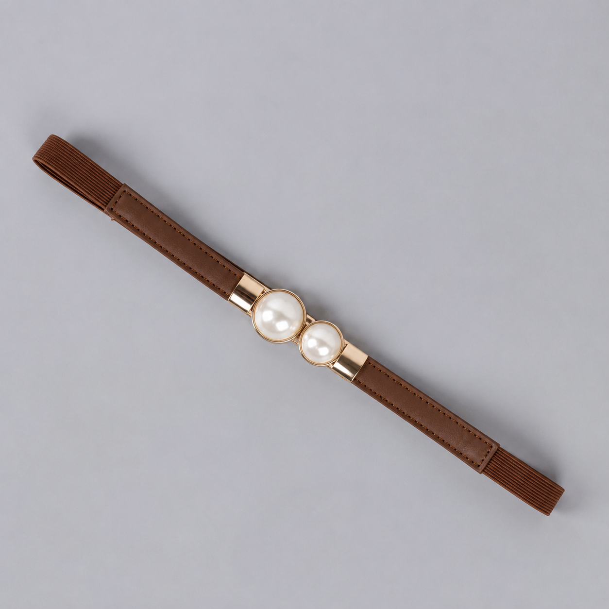 Elegant Double Pearl Stretch Buckle