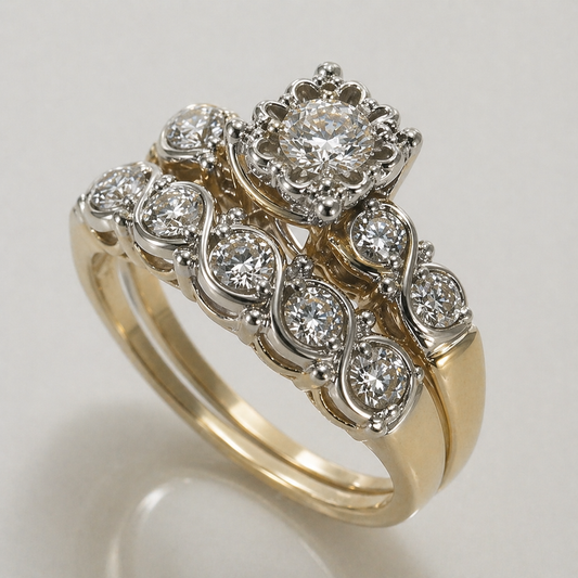 Elegant Vintage Gold Sparkle Ring