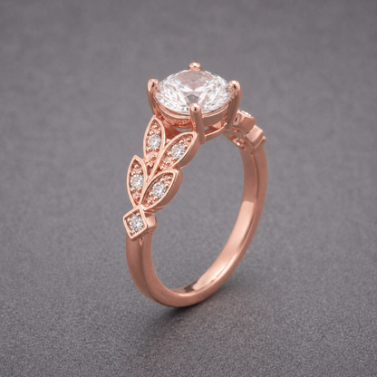 Elegant Zirconia Floral Crown Ring