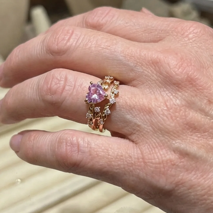 Sophisticated Rosé Sapphire Petalheart Ring