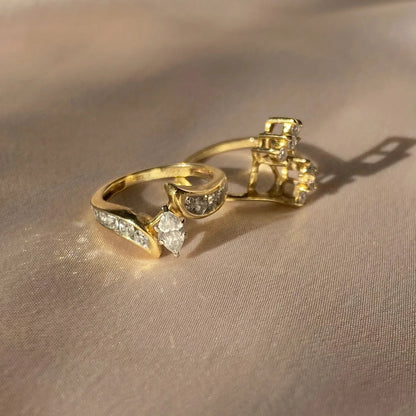 Elegant Vintage-Inspired Gold Zirconia Ring