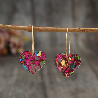 Elegant Gold Heart Drop Earrings