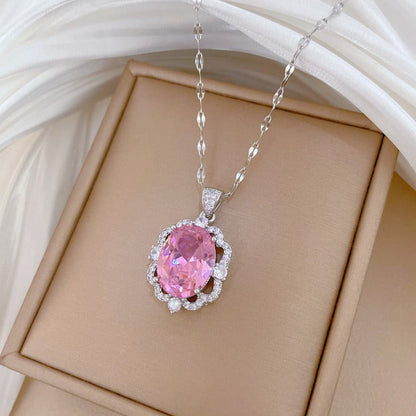Elegant Rosé Sapphire Crown Necklace