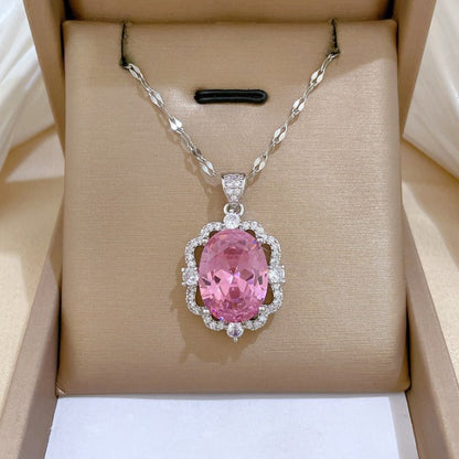 Elegant Rosé Sapphire Crown Necklace