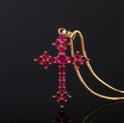 Elegant Rosé Cluster Gold Necklace