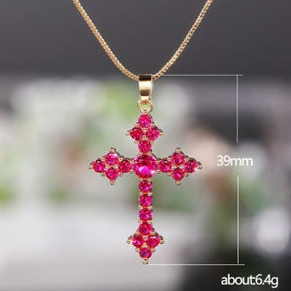 Elegant Rosé Cluster Gold Necklace