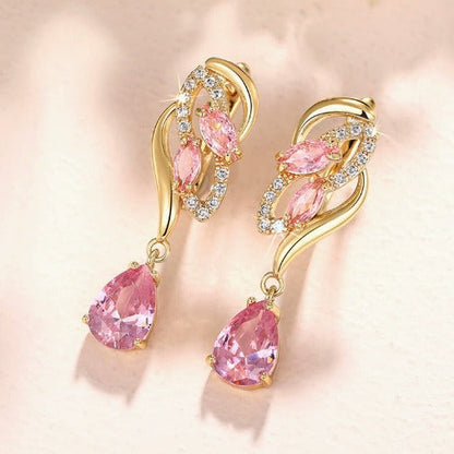 Twirled Rosé Sapphire Drop Earrings