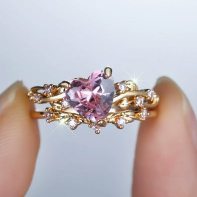 Sophisticated Rosé Sapphire Petalheart Ring