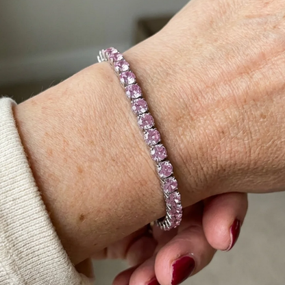 Elegant Rosé Sapphire Tennis Bracelet