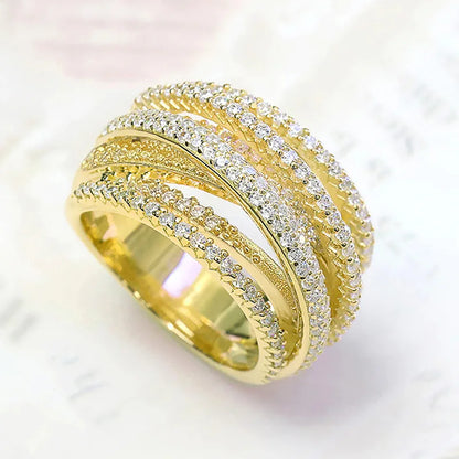 Charming Multi-Layered Cross Ring