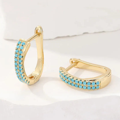 Turquoise Classic Hoop Earrings