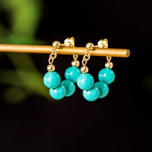 Premium Turquoise Art Hoop Earrings