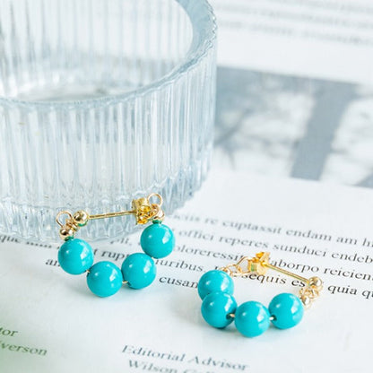 Premium Turquoise Art Hoop Earrings