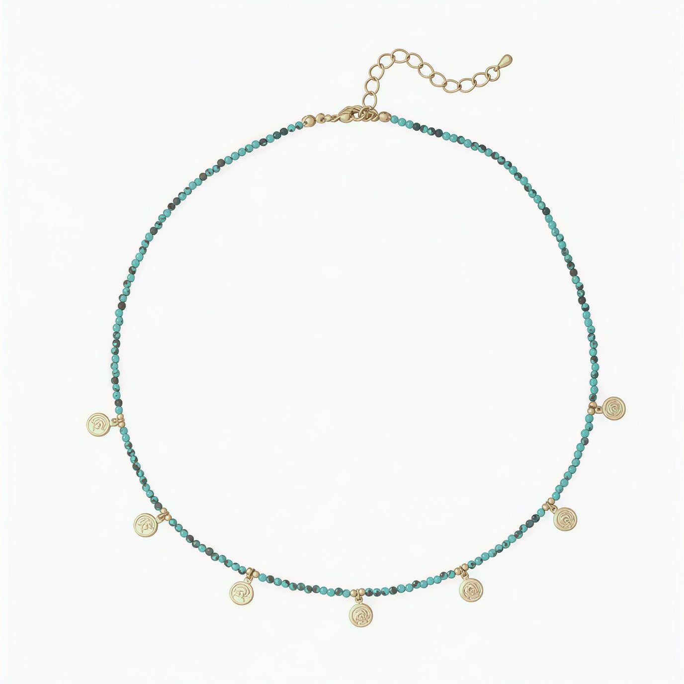 Premium Minimal Turquoise Disc Necklace