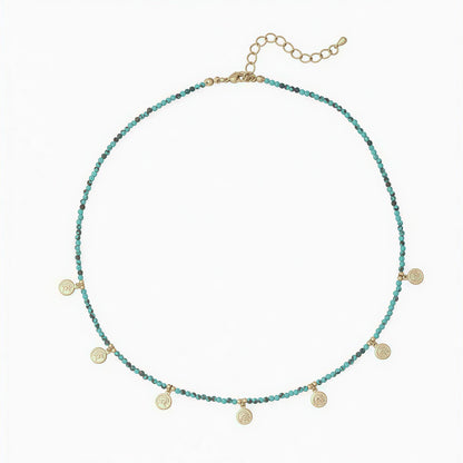 Premium Minimal Turquoise Disc Necklace