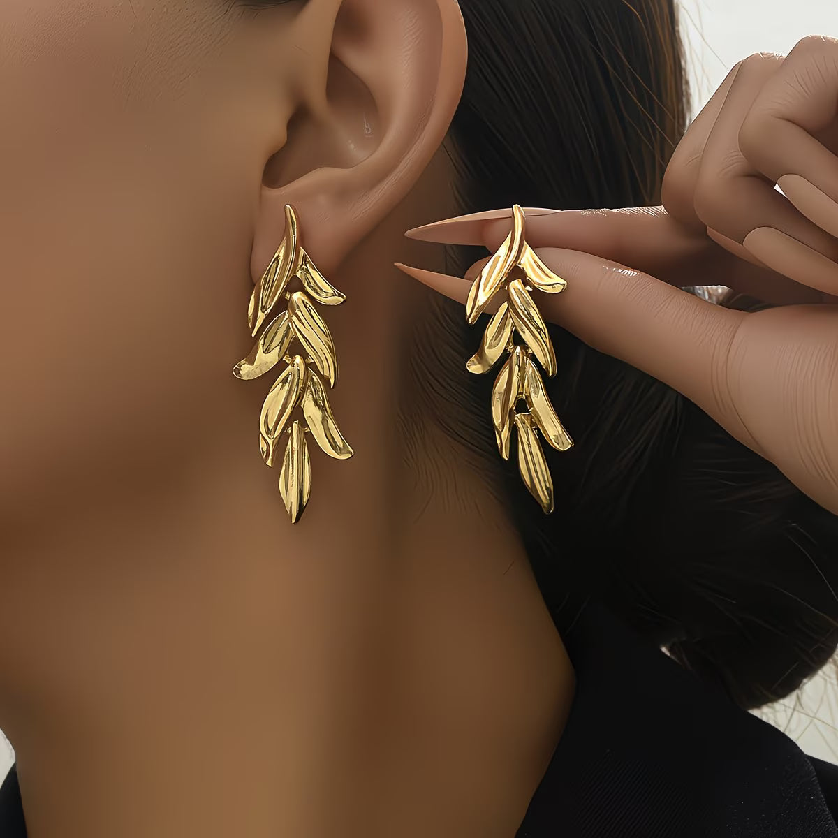 Gracefully Timeless Gold Leaf Earrings